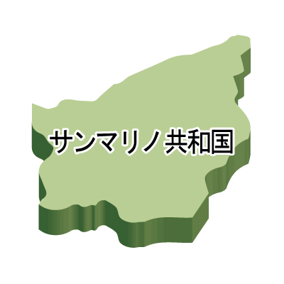 サンマリノ共和国無料フリーイラスト｜漢字・立体(緑)